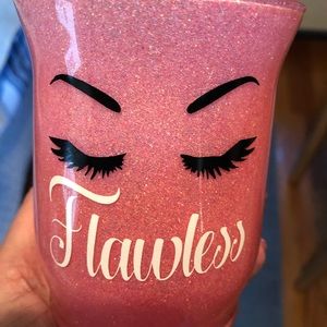 Pink glittery tumbler